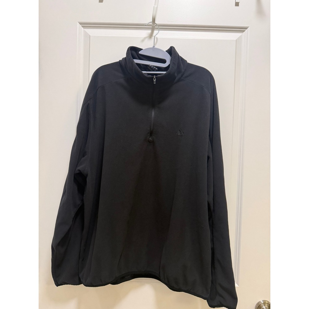 Adidas Mens XL Black Fleece Quarter Zip Pullover Long Sleeve Mock Neck Jacket
